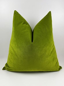 Pistachio Green Velvet Pillow Cover: Euro Sham, Bed Arrangement - Etsy