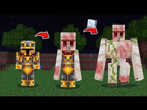 Minecraft MORPHING IN TO MUTANT IRON GOLEM TO TRAIN GOLEMS TO SAVE VILLAGE !! Minecraft Mod