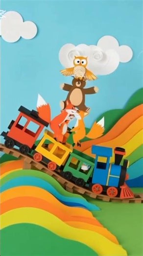 rang-birangi kagaz ki banaayi hui steam train "chuk chuk🐾💥🐒#shortvideo #terdingvidio