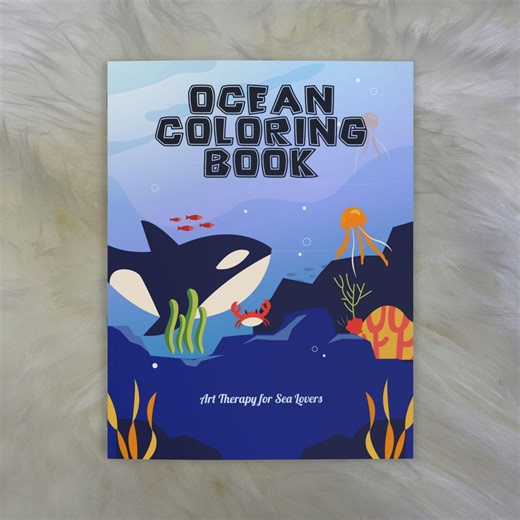 Ocean Coloring Book | Underwater Sea Life Scenes, Activity Book - Etsy