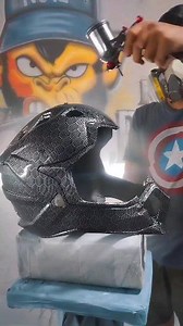 Done Hydro Dipping Motorcycle Helmet✨ Honeycomb Pattern over black basecoat👌 Airworkx Kustoms Paint #hydrographics #hydrodipping #waterprinting #custompainting | Jovel Comia