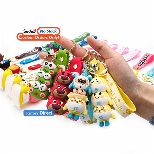 Custom Cartoon 3D Pvc Anime Toy Keychain 3d Soft Pvc Keychain With Logo and Rubber Key Chai Silicone Keychain