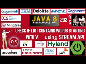 Java 8 Stream API Interview Questions: Check if List Contains Words Starting with 'A'