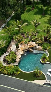 10K views · 3.1K reactions | Who doesn’t love a natural rock grotto? Transforming backyards into a total paradise and creating mesmerizing custom pools is simply part of the job for our passionate team. #insanepools #lucaslagoons #pool #backyard | Lucas Lagoons | Facebook
