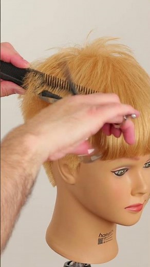 #short Womens Military Haircut Using Scissor Over Comb #shorts