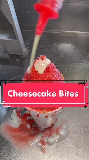 Leche Flavor Snow Cone with Cheesecake Bites