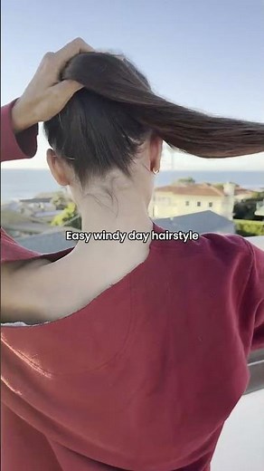 Easy windy day hairstyle! 💨✨