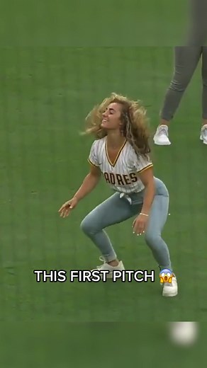 She had one of the best first pitches you’ll ever see! 😱 @espnW @Demi Bagby #firstpitch #womeninsports #pitcher #baseball