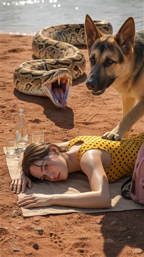 Dog Saves Sleeping Girl From Giant Snake Attack #shorts ##animals #rescue