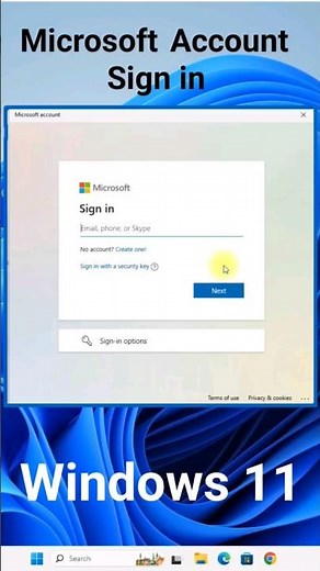 Microsoft Account Sign in Windows 11