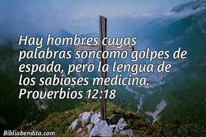 Explicación Proverbios 12:18. 'Hay hombres cuyas palabras soncomo golpes de espada, pero la lengua de los sabioses medicina.' - BibliaBendita