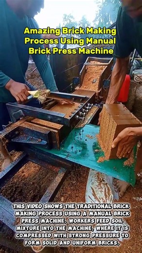 Amazing Brick Making Process Using Manual Brick Press Machine