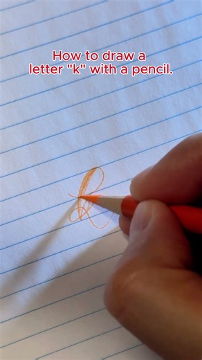 How to draw a letter "k" with a pencil. #calligraphy #handwriting #art