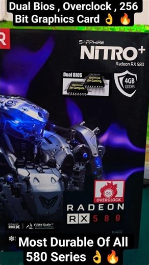 dual bios and most durable 256 bit rx 580 4gb graphics card #ytshorts #youtubeshorts #pc #gaming