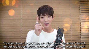 127K views · 9.3K reactions |  Lee Joon Gi is here to accept the "Best Adaptation" award on behalf of "Scarlet Heart: Goryeo"  | Soompi | Facebook
