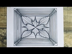 Geometric illusion drawing//satisfying cool line drawing//3D illusion art//spiral cool line pattern