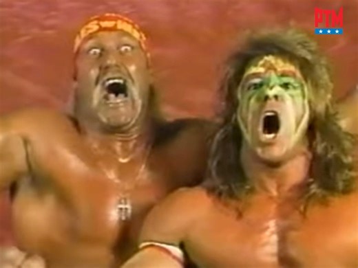 Hulk Hogan and The Ultimate Warrior bringing that classic energy! 💪🔥 (1990) | Pounding The Meat