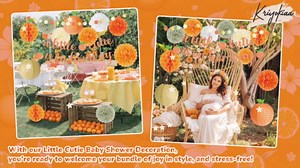 Kriyokiaa Locally Grown Baby Shower Decorations, 12 PCS Farmers Market Baby Shower Decor with Locally Grown Banner, Paper Tissue Pom Poms, Lanterns for Farmers Market Party Decor