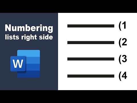How to add numbering lists on the right side in Microsoft Word