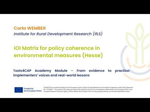 Module VIII | IOI Matrix for policy coherence in environmental measures - Carla Wember (IfLS)