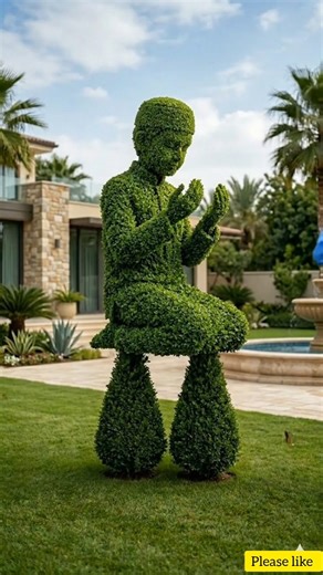 Innocent Dua of a Muslim Child | Topiary Sculpture by Natural of Noor