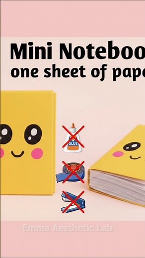 How to make a Mini Notebook with 1 Sheet of Paper! 📄✨ (No Glue, No Tape) #shorts