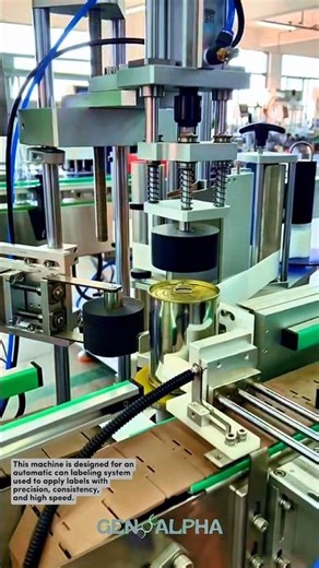 Automatic Can Labeling Machine #manufacturing