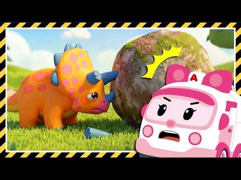 Its Horn Is Broken│Episode 2 Triceratops│Robocar Poli Dinosaur Rescue Team 2│The Dinosaur Is Sick...