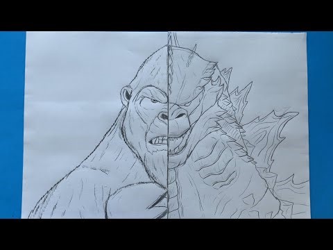 How to draw Godzilla And Kong Face Off