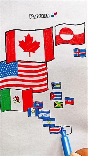 Draw Flag Map of Panama 🇵🇦 #panama #flag