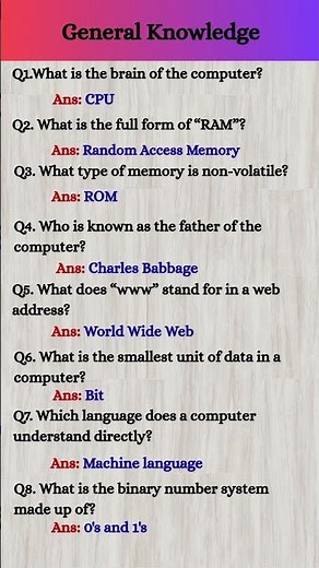 💻 Computer Quiz Challenge 🔥 | Test Your Tech Knowledge!