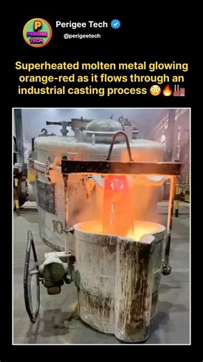 This Glowing Liquid Is Molten Metal 😳🔥#shorts #moltenmetal #industry #engineering #manufacturing