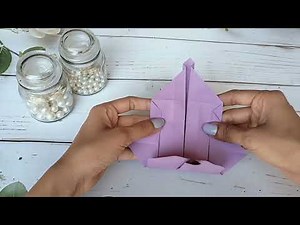 Origami Envelope Gift Box with Bow | How to Make a Beautiful Origami Gift Box 🎁 #papercraft