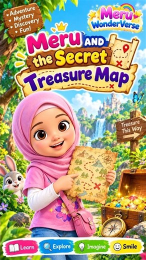 Meru And The Secret Treasure Map 🗺️✨ | Magical Adventure For Kids | Meru WonderVerse #kidsshorts