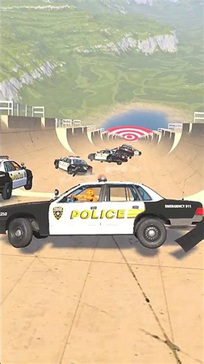 7 Police Cars VS Crashes Ramp Race🔥 Car Game Mobil Crashing Stunts Gameplay Shorts Video