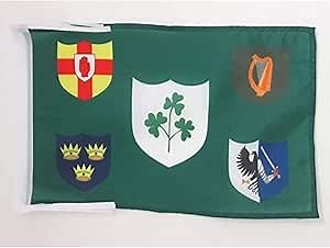 AZ FLAG IRFU Ireland Rugby Flag 18'' x 12'' cords - Irish Rugby Football Ireland SMALL flags 30 x 45cm - Banner 18x12 in