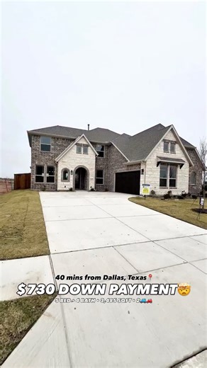 Franklin Ezeonu | DALLAS REALTOR on Instagram: "🏡$730 Down Gets You This Modern Texas NEW CONSTRUCTION near Dallas!💎 ✨Stunning Home Just 40 Minutes from Downtown Dallas! Home Features: ✔️5 Bedrooms | 4 Bathrooms ✔️3,485 SQFT | 2-Car Garage ✔️Perfect for Remote & Hybrid Workers ✔️Brand-New Home with WARRANTY If you are interested in buying or selling home Click the link in my bio to schedule a Consultation call 📞OR send me an email at Franklin@RogersHealy.com #explore #viral #trend #fyp #texas