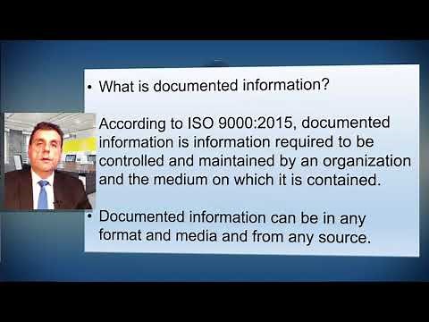 QUALITY MANAGEMENT SYSTEM DOCUMENTED INFORMATION REQUIRED FOR ISO 9001