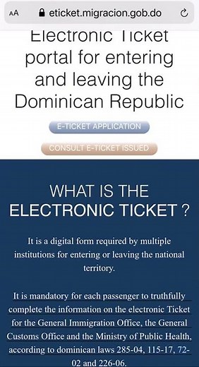Dominican Republic e-ticket - What do I need to enter Punta Cana?