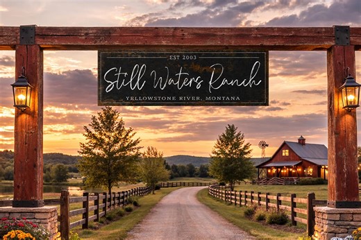 Custom Metal Barn Sign, Outdoor Ranch Sign, Sign, Family Name Signs, Barn Decor, Large Barn Signs, Weatherproof Sign, Faux Rusted Metal 3 mm