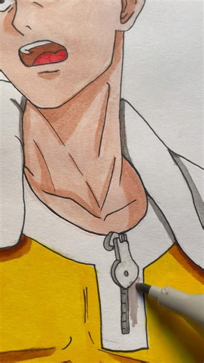 Drawing saitama 😱 #shorts #art #saitama