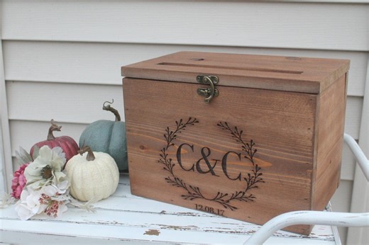 Rustic Wedding Card Box, Barnwood Card Holder, Personalized Card Box - Etsy