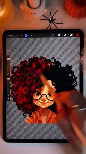 Quick Curly Hair Drawing Tutorial in Procreate