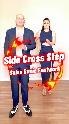 Salsa Basic Footwork“Side Cross Step” #salsa #howto #dance #shorts