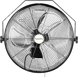 4300 CFM 18 in. Outdoor Wall Mount Fan, 3-Speed Industrial Grade High Velocity Outdoor Fans, Black Waterproof Wall Fan for Patio, Garage, Commercial, and Gazebo- UL Listed