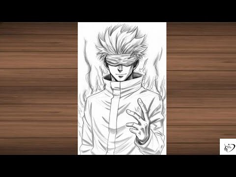 How To Draw Gojo with (Aura) | Step-by-Step JJK Anime Tutorial |Easy Gojo Drawing for Beginners