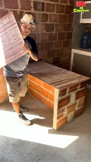 14K views · 185 reactions | Genius idea 朗! Counter only using brick and tiles | SOSintheconstruction | Facebook