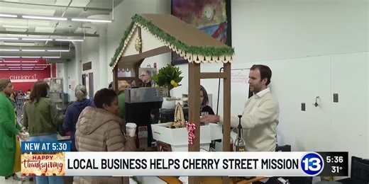 Mobile coffee shop serves specialty drinks at Cherry Street Mission Thanksgiving