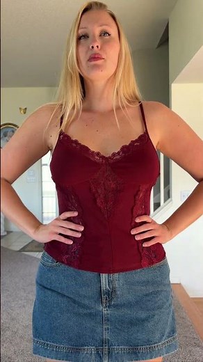 a simple cherry red lace tank top 🍒 #outfit #fashion