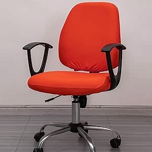Melaluxe Computer Office Chair Covers, Protective & Stretchable Universal Chair Cover, Stretch Rotating Chair Slipcover (Orange)